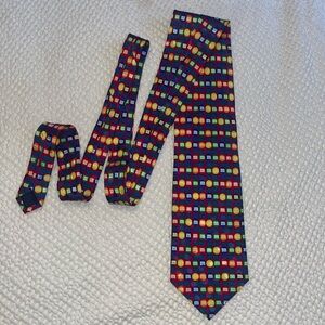 Men’s M&M Tie Colorful 100% Silk Made by Planet Mars Handmade